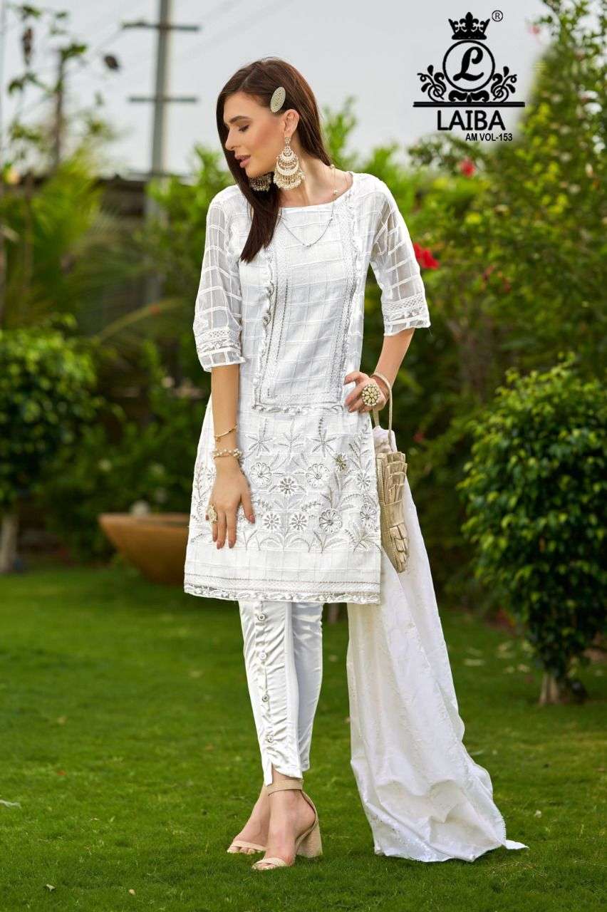 AM VOL-153 BY LAIBA BEAUTIFUL PAKISTANI SUITS STYLISH COLORFUL FANCY CASUAL WEAR & ETHNIC WEAR ORGANZA EMBROIDERED DRESSES AT WHOLESALE PRICE