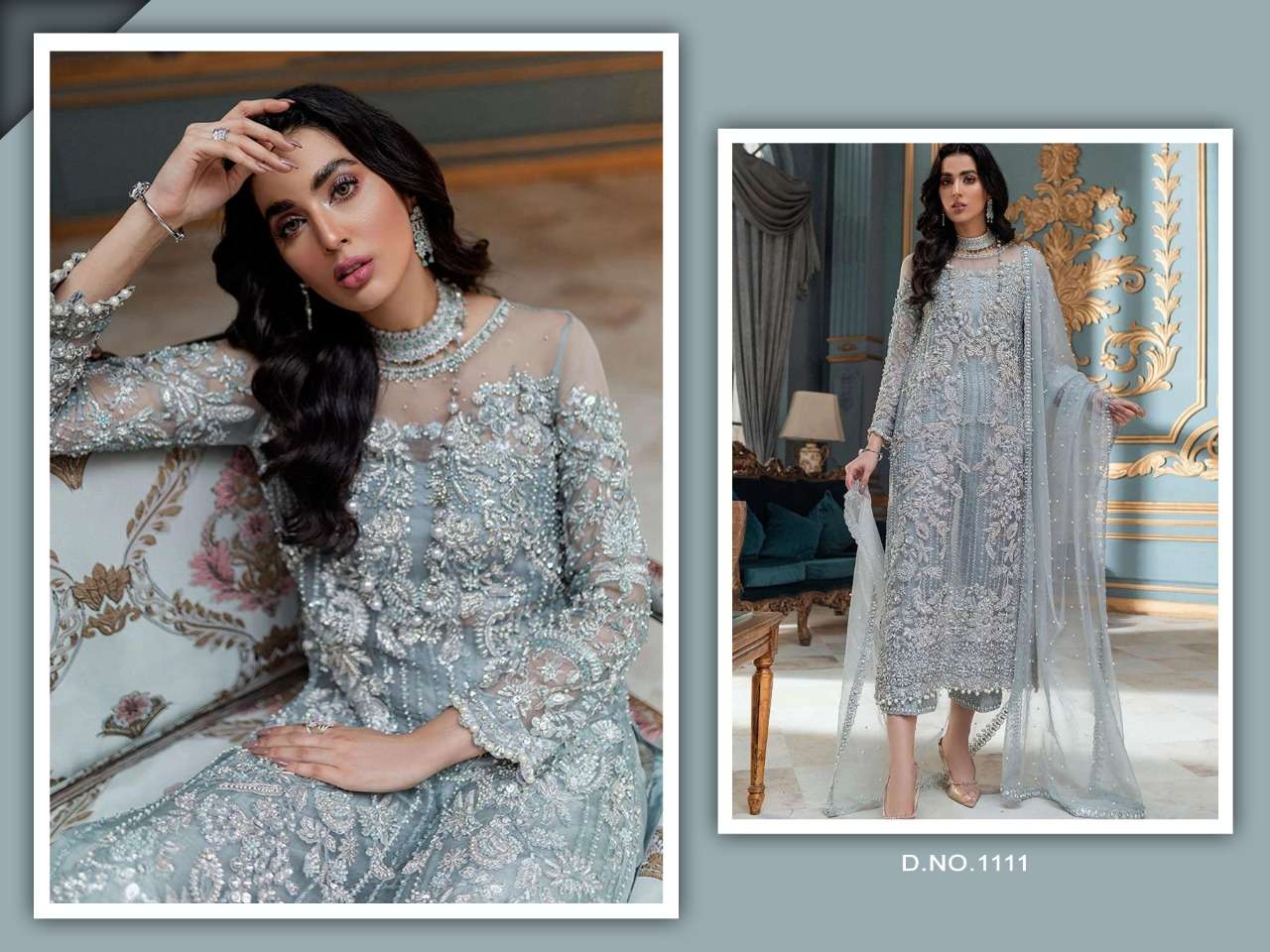 PAKISTANI HIT DESIGN 1111 BY FASHID WHOLESALE PAKISTANI SUITS BEAUTIFUL FANCY COLORFUL STYLISH PARTY WEAR & OCCASIONAL WEAR NET EMBROIDERY DRESSES AT WHOLESALE PRICE