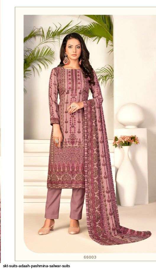 ADAAH BY SKT SUITS 66001 TO 66008 SERIES BEAUTIFUL WINTER COLLECTION PAKISATNI SUITS STYLISH FANCY COLORFUL CASUAL WEAR & ETHNIC WEAR PURE PASHMINA DIGITAL PRINT DRESSES AT WHOLESALE PRICE