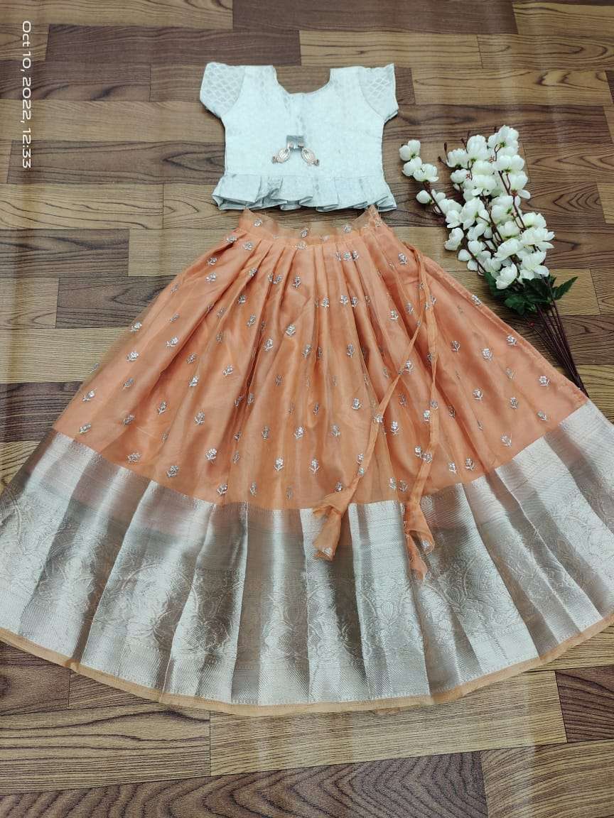 PVR-KIDS LEHENGA VOL-2 BY FASHID WHOLESALE DESIGNER BEAUTIFUL COLLECTION OCCASIONAL WEAR & PARTY WEAR ORGANZA SILK LEHENGAS AT WHOLESALE PRICE