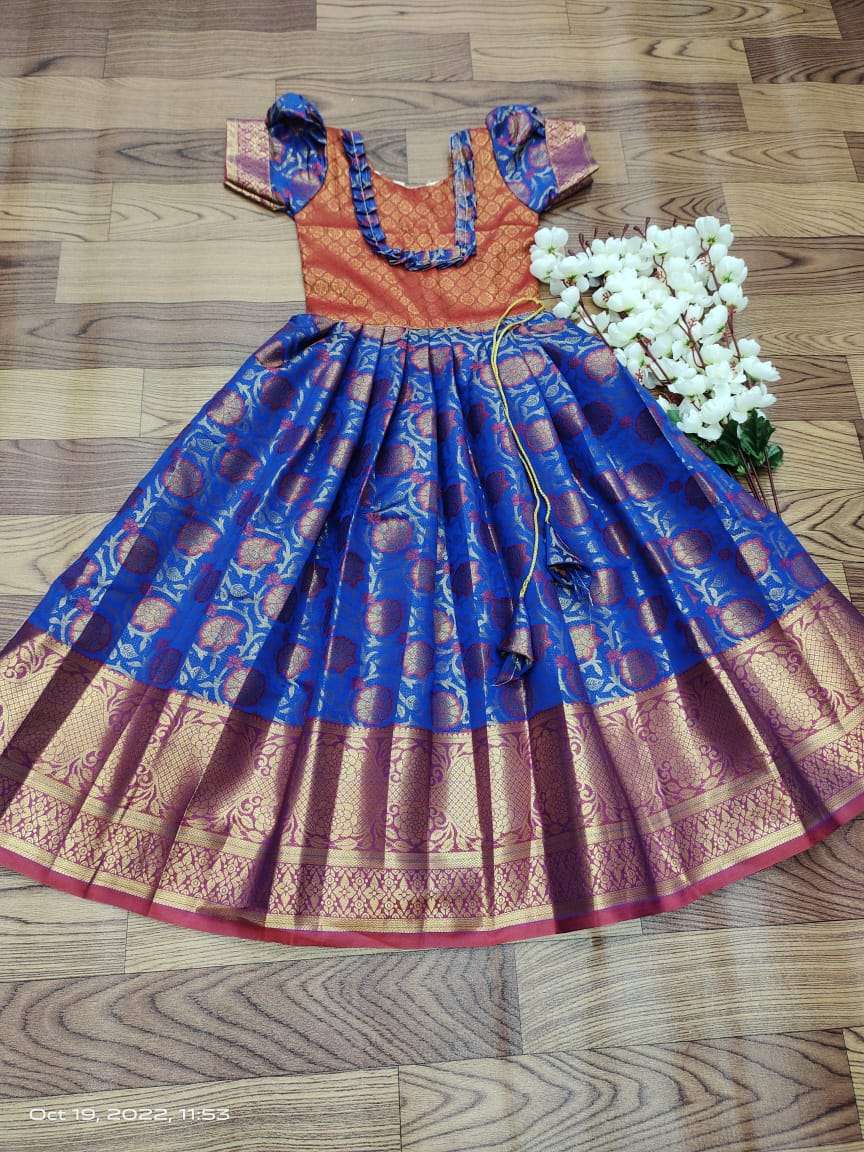 PVR-KIDS GOWN VOL-2 BY FASHID WHOLESALE 01 TO 05 SERIES DESIGNER BEAUTIFUL NAVRATRI COLLECTION OCCASIONAL WEAR & PARTY WEAR PURE LICHI SILK LEHENGAS AT WHOLESALE PRICE