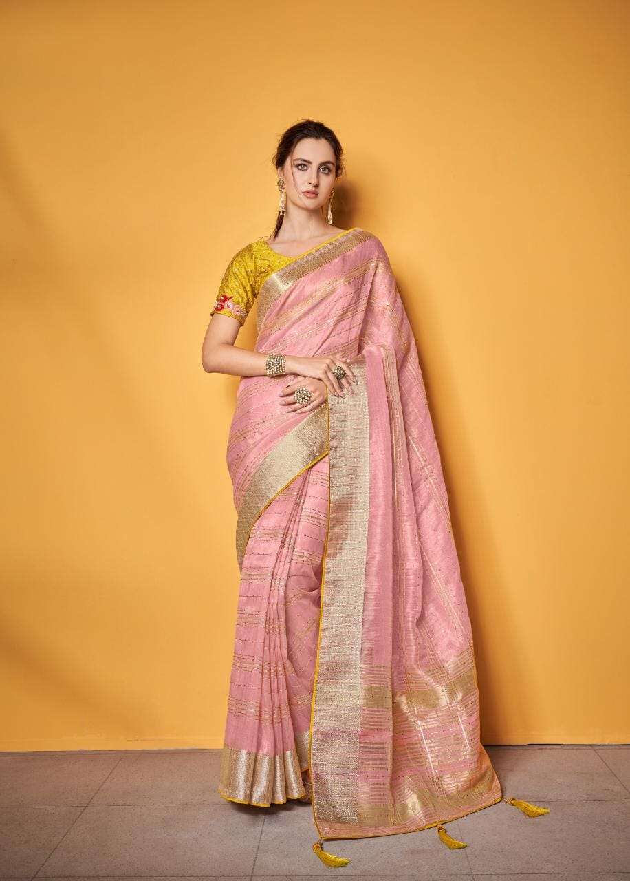 MANNAT BY SUMITRASACHI 3001 TO 3005 SERIES INDIAN TRADITIONAL WEAR COLLECTION BEAUTIFUL STYLISH FANCY COLORFUL PARTY WEAR & OCCASIONAL WEAR PURE TISSUE SAREES AT WHOLESALE PRICE