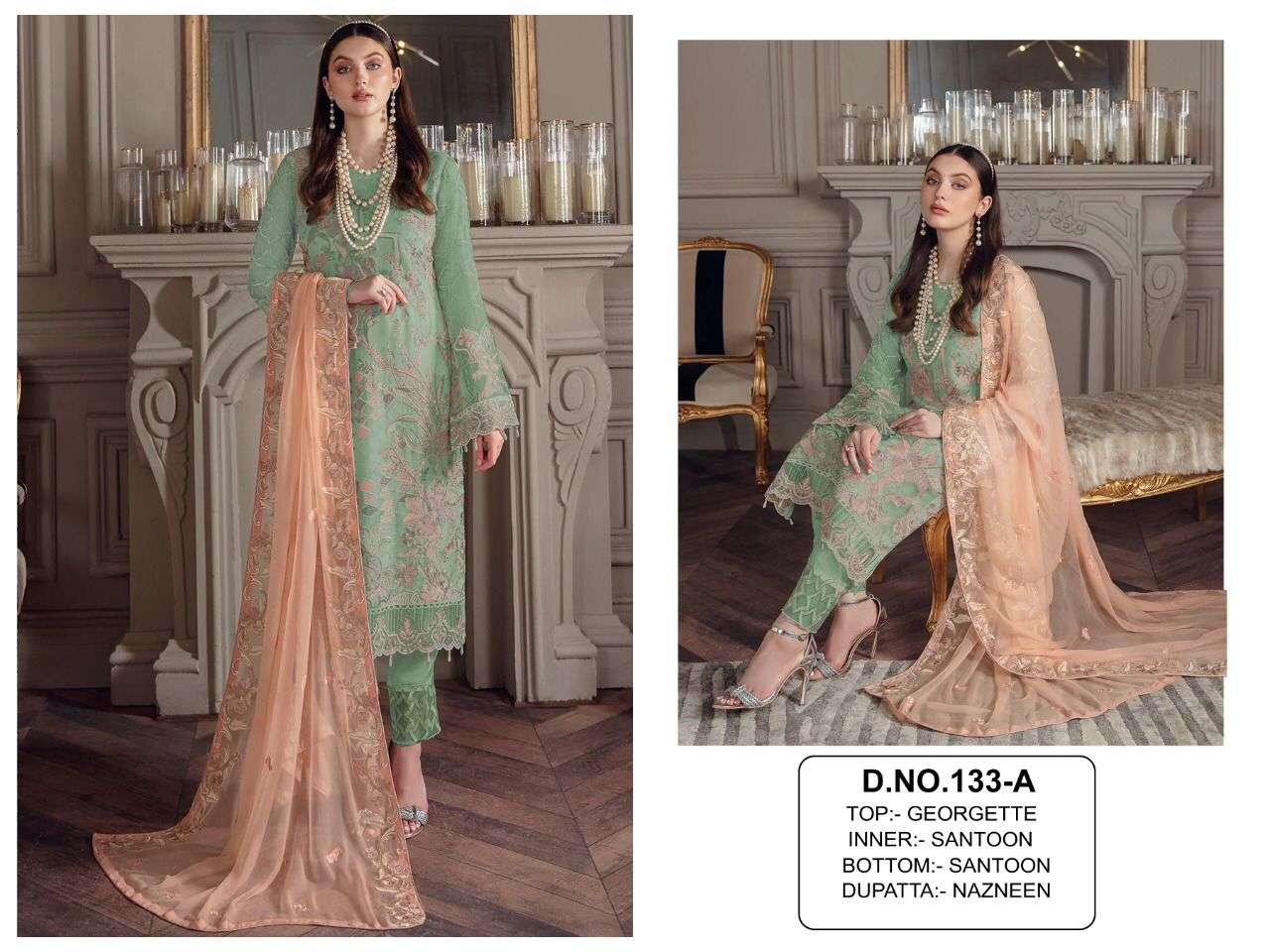 Kf-133 Colours By Fashid Wholesale 133 To 133-D Series Beautiful Pakistani Suits Stylish Colorful Fancy Casual Wear & Ethnic Wear Georgette Embroidered Dresses At Wholesale Price