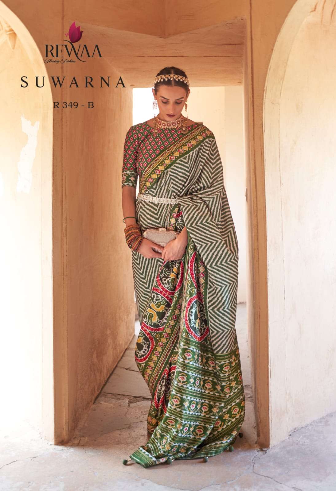 Suwarna By Rewaa 349 To 349-F Series Indian Traditional Wear Collection Beautiful Stylish Fancy Colorful Party Wear & Occasional Wear Silk Sarees At Wholesale Price