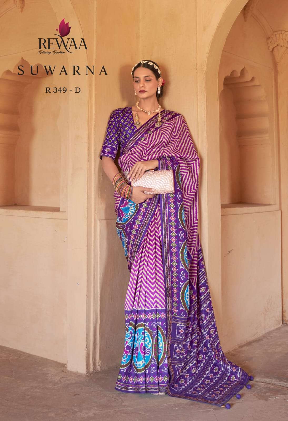 Suwarna By Rewaa 349 To 349-F Series Indian Traditional Wear Collection Beautiful Stylish Fancy Colorful Party Wear & Occasional Wear Silk Sarees At Wholesale Price