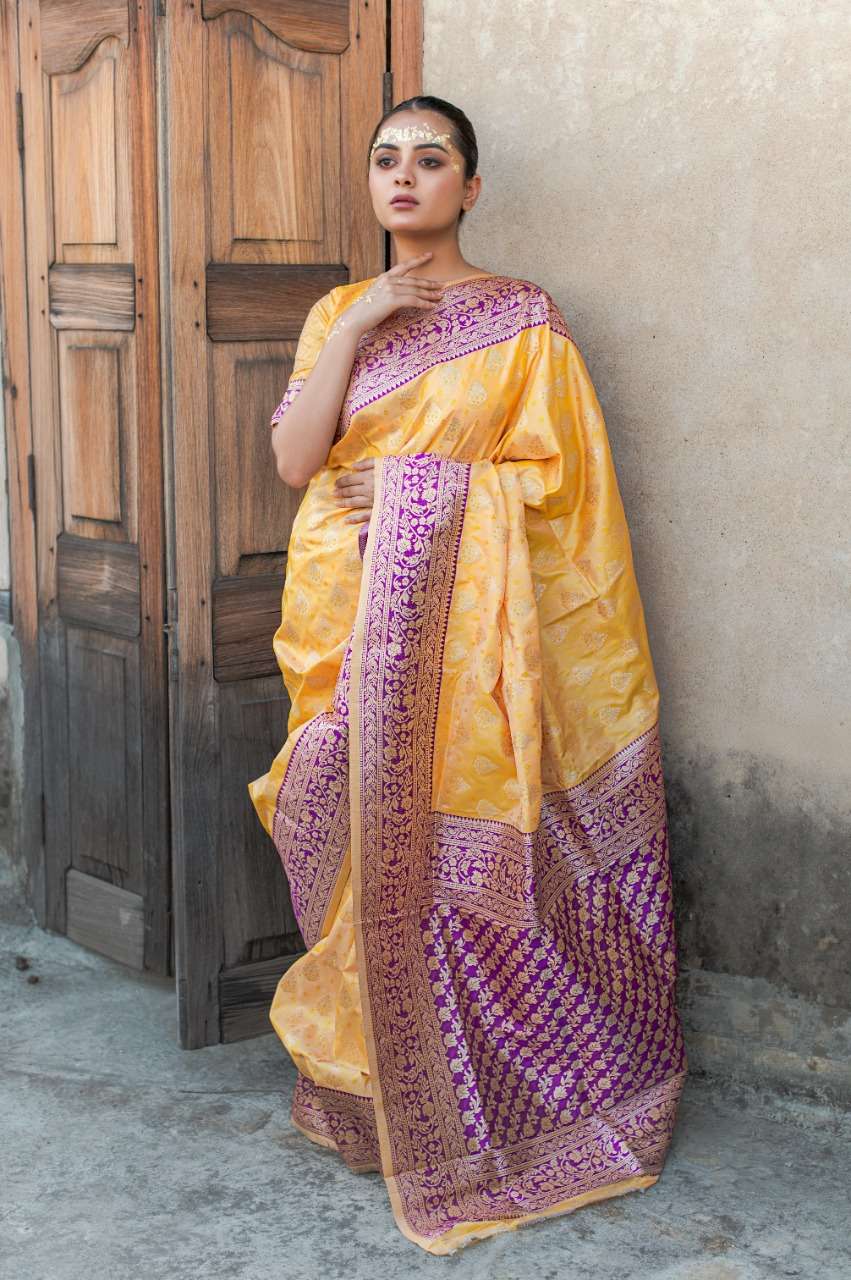 Kiyana Silk By Rajyog 1001 To 1006 Series Indian Traditional Wear Collection Beautiful Stylish Fancy Colorful Party Wear & Occasional Wear Pure Silk Sarees At Wholesale Price