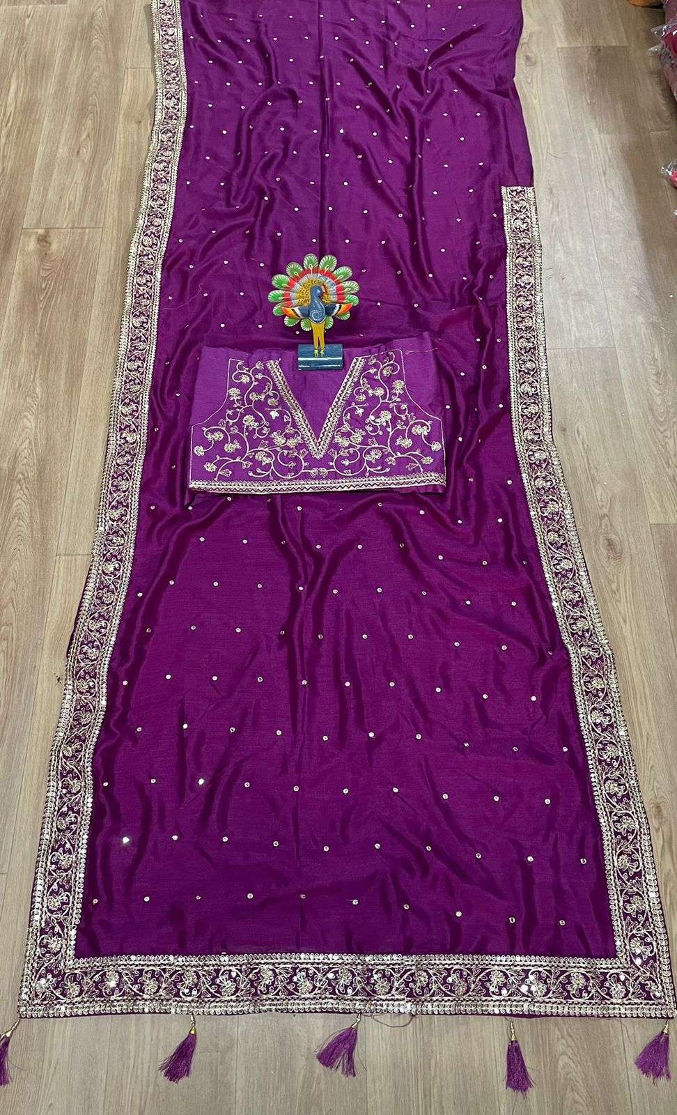 MS-154 BY FASHID WHOLESALE MT INDIAN TRADITIONAL WEAR COLLECTION BEAUTIFUL STYLISH FANCY COLORFUL PARTY WEAR & OCCASIONAL WEAR PURE VICHITRA SILK SAREES AT WHOLESALE PRICE
