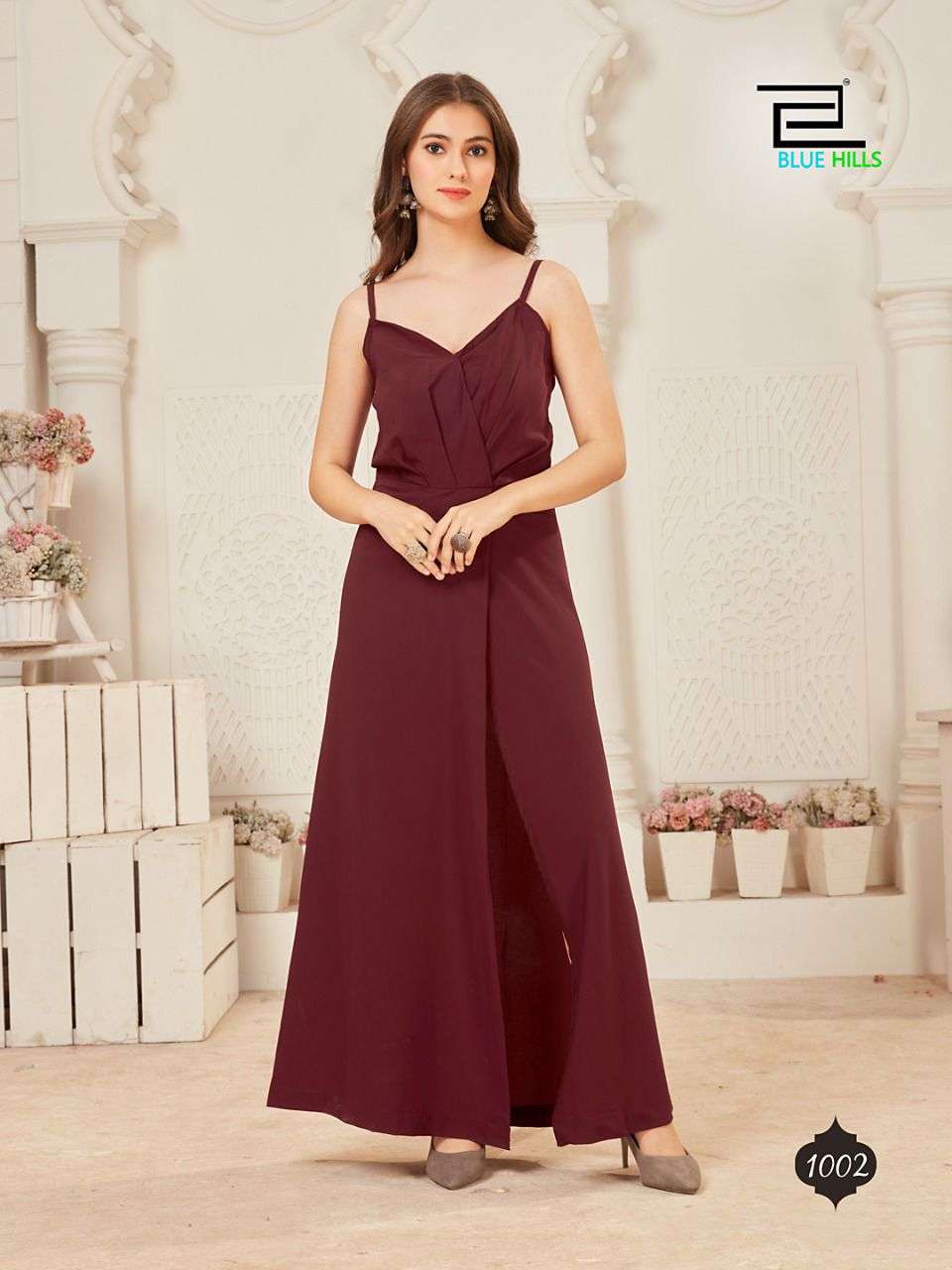 LONDON BEAUTY BY BLUE HILLS 1001 TO 1005 SERIES BEAUTIFUL STYLISH FANCY COLORFUL CASUAL WEAR & ETHNIC WEAR HEAVY POLYSTER GOWN AT WHOLESALE PRICE