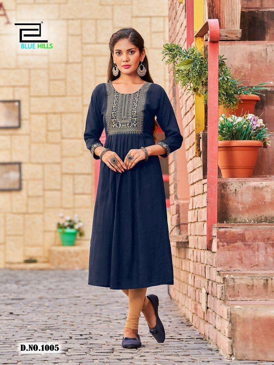 CLASSIC VOL-15 BY BLUE HILLS 1001 TO 1008 SERIES DESIGNER STYLISH FANCY COLORFUL BEAUTIFUL PARTY WEAR & ETHNIC WEAR COLLECTION RAYON EMBROIDERED KURTIS AT WHOLESALE PRICE