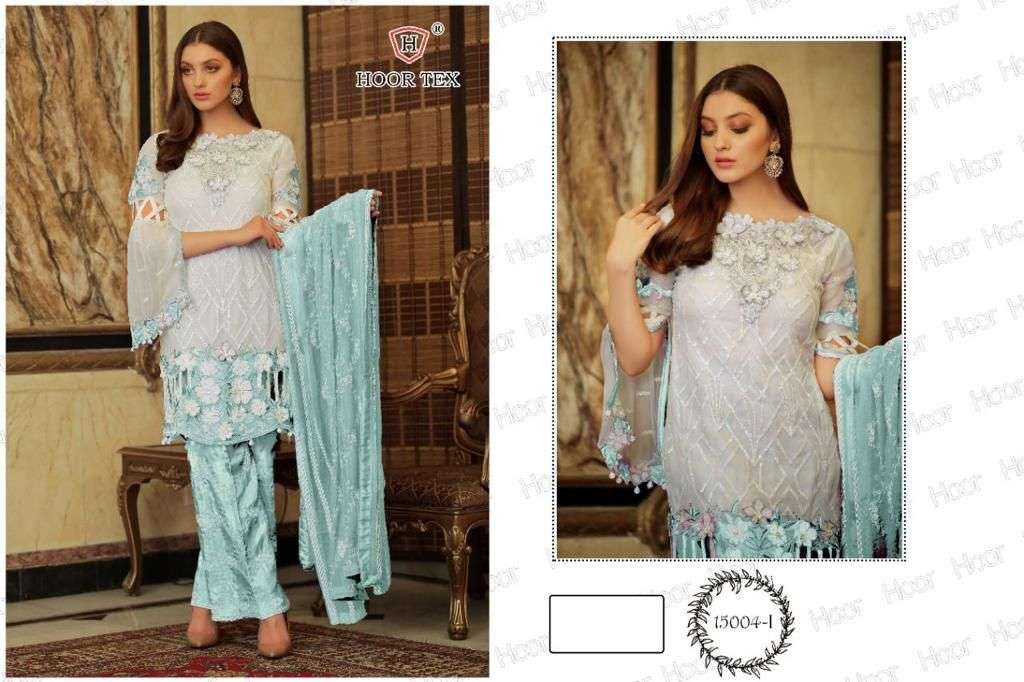 Hoor Tex 15004 Colours By Hoor Tex Designer Festive Pakistani Suits Collection Beautiful Stylish Fancy Colorful Party Wear & Occasional Wear Faux Georgette With Embroidered Dresses At Wholesale Price