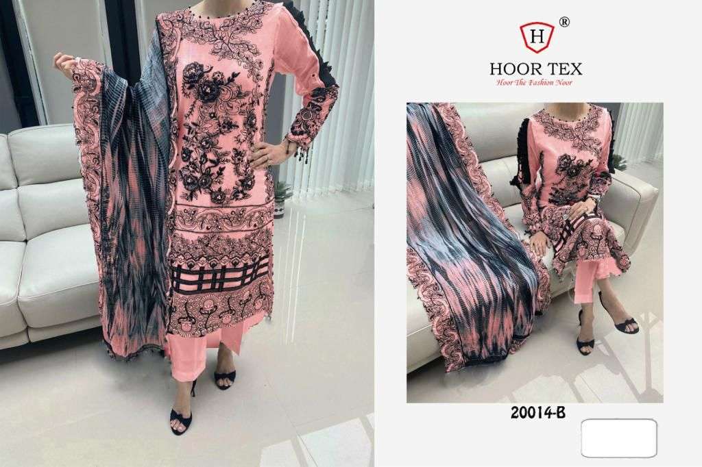 HOOR TEX 20014 COLOURS BY HOOR TEX BEAUTIFUL PAKISTANI SUITS STYLISH COLORFUL FANCY CASUAL WEAR & ETHNIC WEAR HEAVY GEORGETTE EMBROIDERED DRESSES AT WHOLESALE PRICE