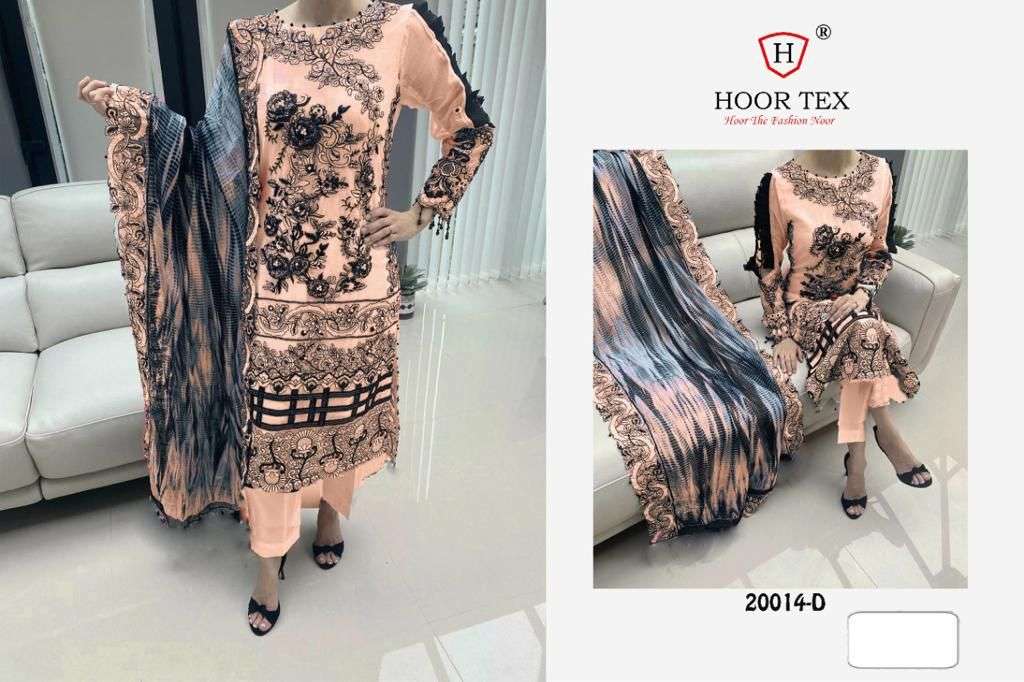 HOOR TEX 20014 COLOURS BY HOOR TEX BEAUTIFUL PAKISTANI SUITS STYLISH COLORFUL FANCY CASUAL WEAR & ETHNIC WEAR HEAVY GEORGETTE EMBROIDERED DRESSES AT WHOLESALE PRICE