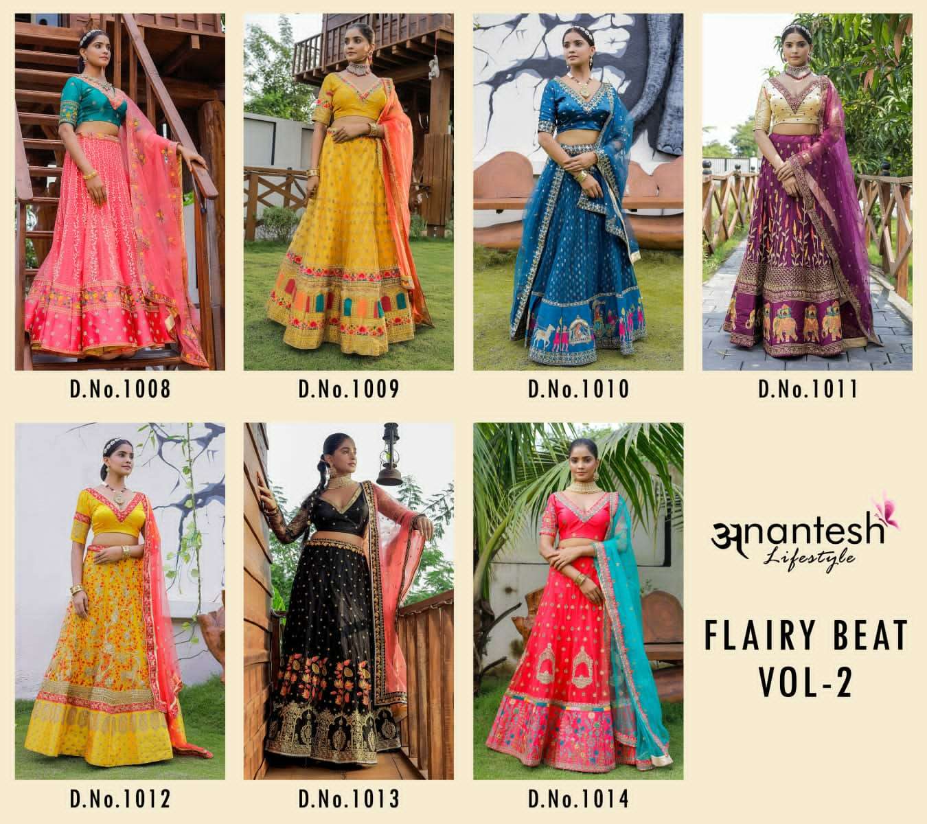 Flairy Beats Vol-2 By Anantesh 1008 To 1014 Series Designer Beautiful Wedding Bridal Collection Occasional Wear & Party Wear Soft Net Lehengas At Wholesale Price