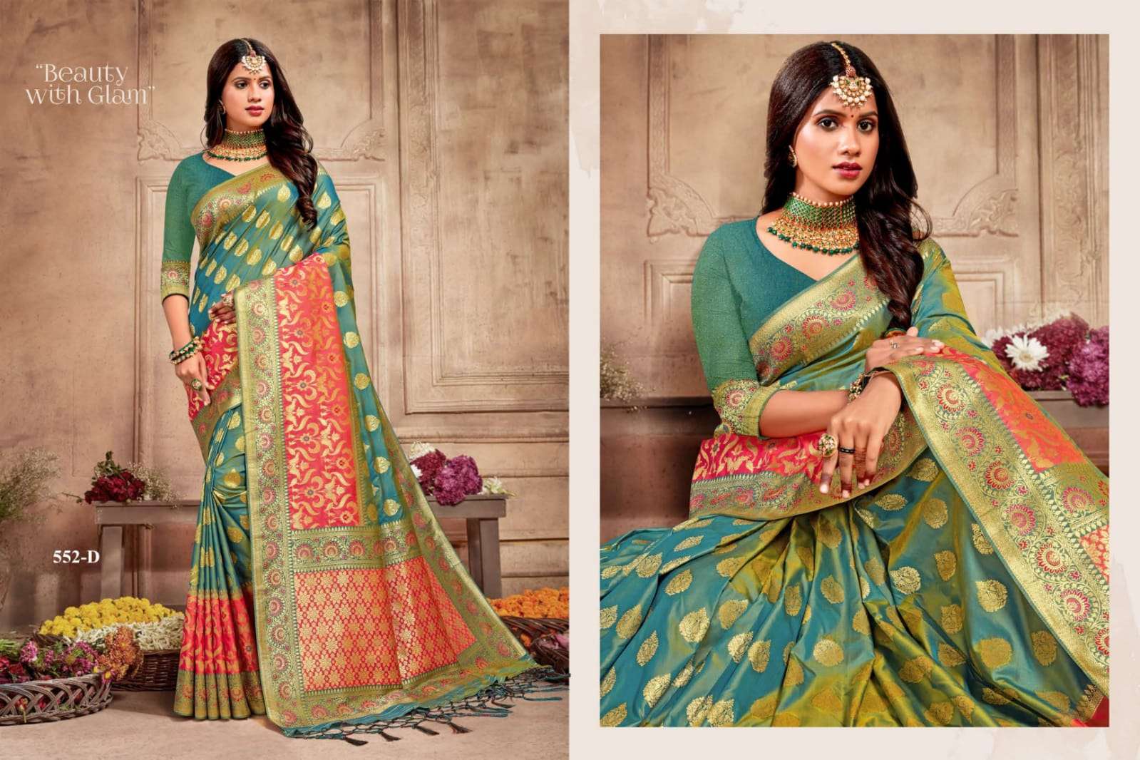 AARVI BY FASHID WHOLESALE 552-A TO 552-J SERIES INDIAN TRADITIONAL WEAR COLLECTION BEAUTIFUL STYLISH FANCY COLORFUL PARTY WEAR & OCCASIONAL WEAR VISCOSE SILK SAREES AT WHOLESALE PRICE
