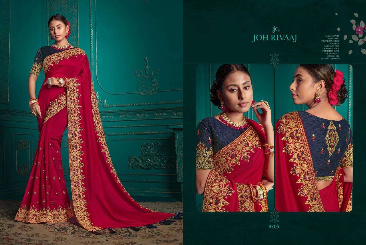 KADHAI VOL-3 BY JOH RIVAAJ 9701 TO 9718 SERIES DESIGNER BEAUTIFUL NAVRATRI COLLECTION OCCASIONAL WEAR & PARTY WEAR FANCY SAREES AT WHOLESALE PRICE