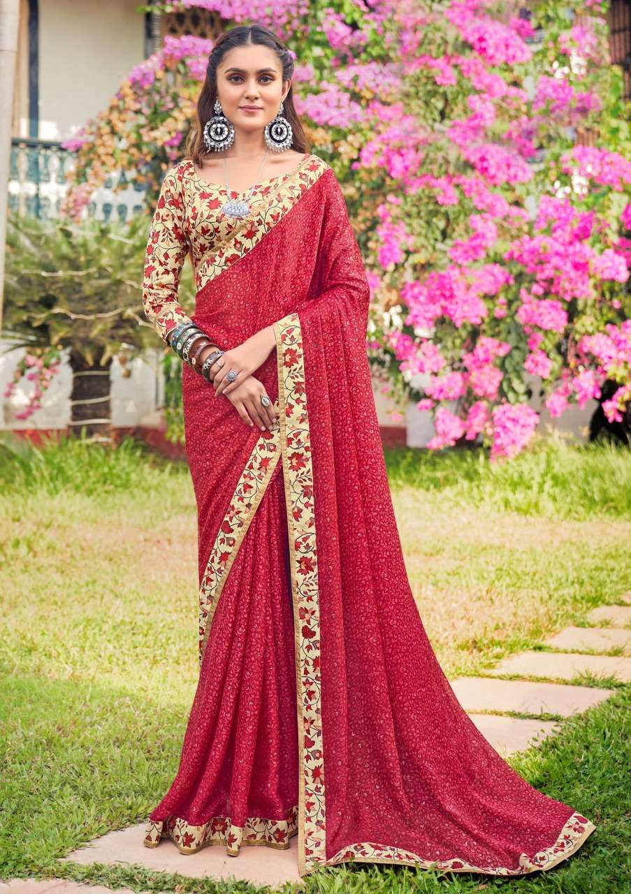 FLORAL VOL-1 BY PC 01 TO 08 SERIES DESIGNER BEAUTIFUL FESTIVE COLLECTION OCCASIONAL WEAR & PARTY WEAR MOSS SAREES AT WHOLESALE PRICE