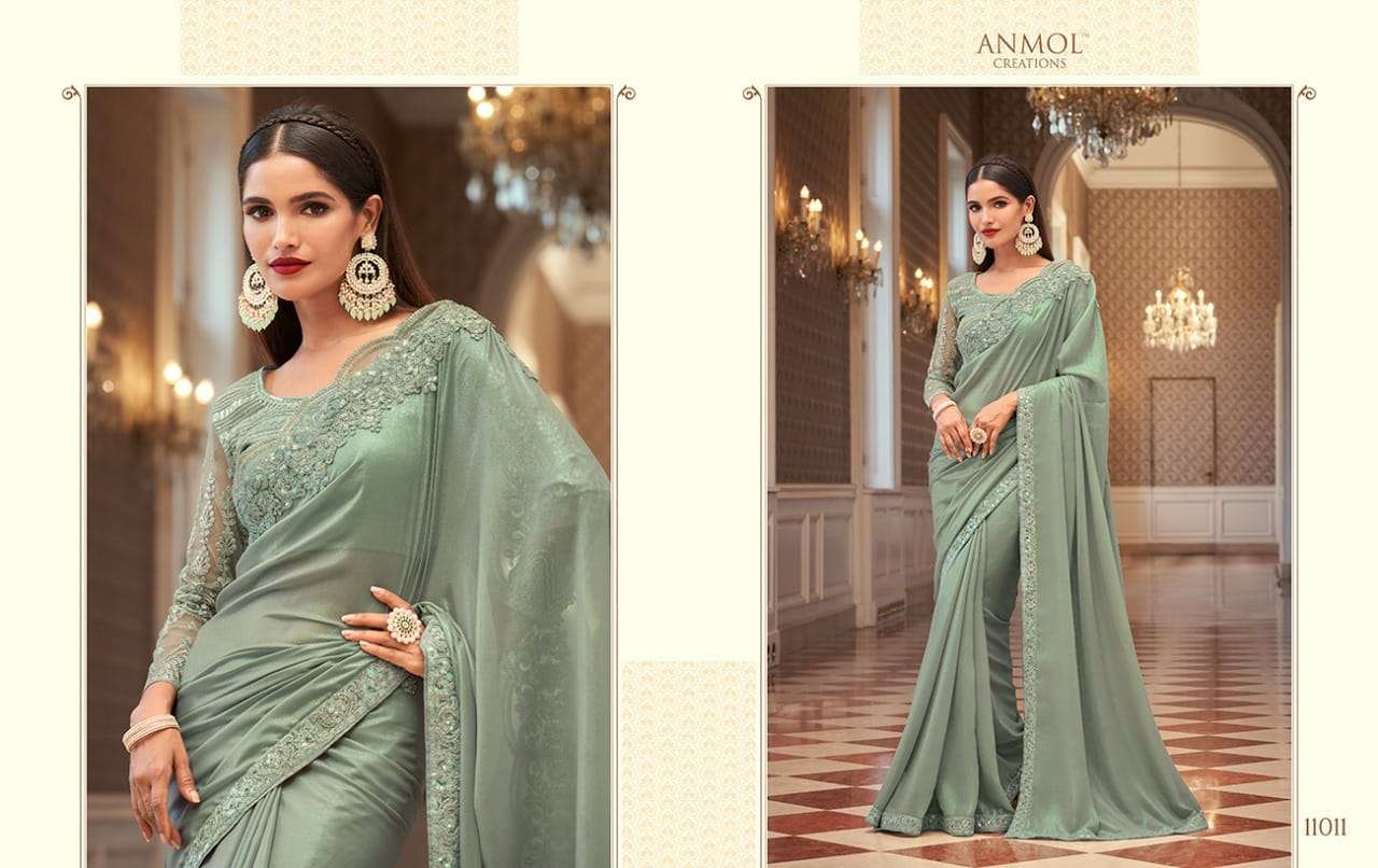 ELEGANCE VOL-15 BY ANMOL CREATION 11001 TO 11018 SERIES INDIAN TRADITIONAL WEAR COLLECTION BEAUTIFUL STYLISH FANCY COLORFUL PARTY WEAR & OCCASIONAL WEAR FANCY SAREES AT WHOLESALE PRICE