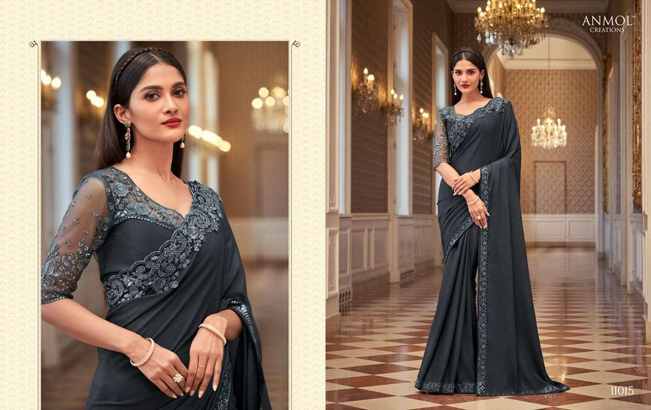ELEGANCE VOL-15 BY ANMOL CREATION 11001 TO 11018 SERIES INDIAN TRADITIONAL WEAR COLLECTION BEAUTIFUL STYLISH FANCY COLORFUL PARTY WEAR & OCCASIONAL WEAR FANCY SAREES AT WHOLESALE PRICE
