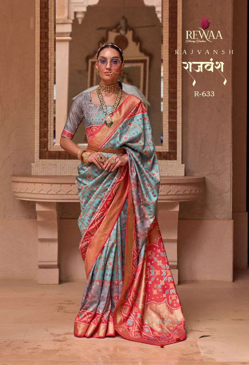 Rajvansh By Rewaa Indian Traditional Wear Collection Beautiful Stylish Fancy Colorful Party Wear & Occasional Wear Patola Silk Sarees At Wholesale Price