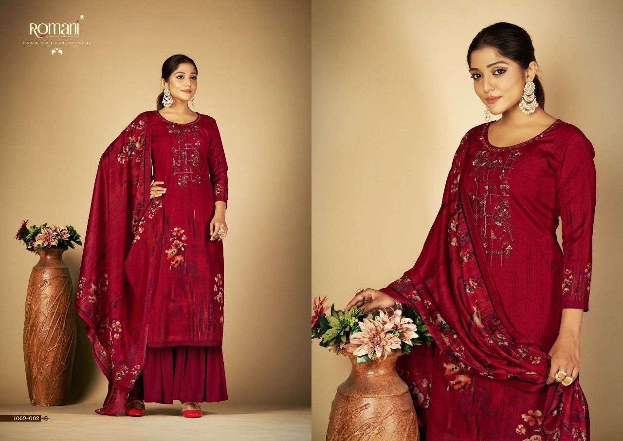 SABEENA BY ROMANI 1069-001 TO 1069-010 SERIES BEAUTIFUL SUITS COLORFUL STYLISH FANCY CASUAL WEAR & ETHNIC WEAR SOFT COTTON PRINT DRESSES AT WHOLESALE PRICE