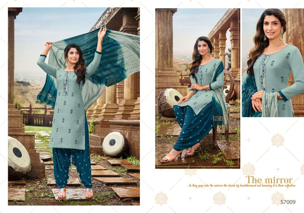 GHUNGROO PATIYALA VOL-2 BY ARTIO 57001 TO 57011 SERIES BEAUTIFUL STYLISH PATIYALA SUITS FANCY COLORFUL CASUAL WEAR & ETHNIC WEAR & READY TO WEAR RAYON WITH WORK DRESSES AT WHOLESALE PRICE