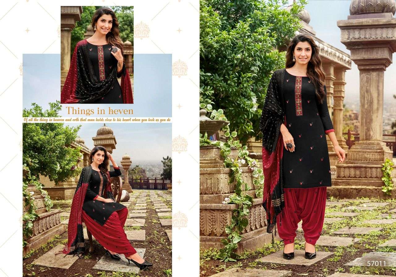 GHUNGROO PATIYALA VOL-2 BY ARTIO 57001 TO 57011 SERIES BEAUTIFUL STYLISH PATIYALA SUITS FANCY COLORFUL CASUAL WEAR & ETHNIC WEAR & READY TO WEAR RAYON WITH WORK DRESSES AT WHOLESALE PRICE