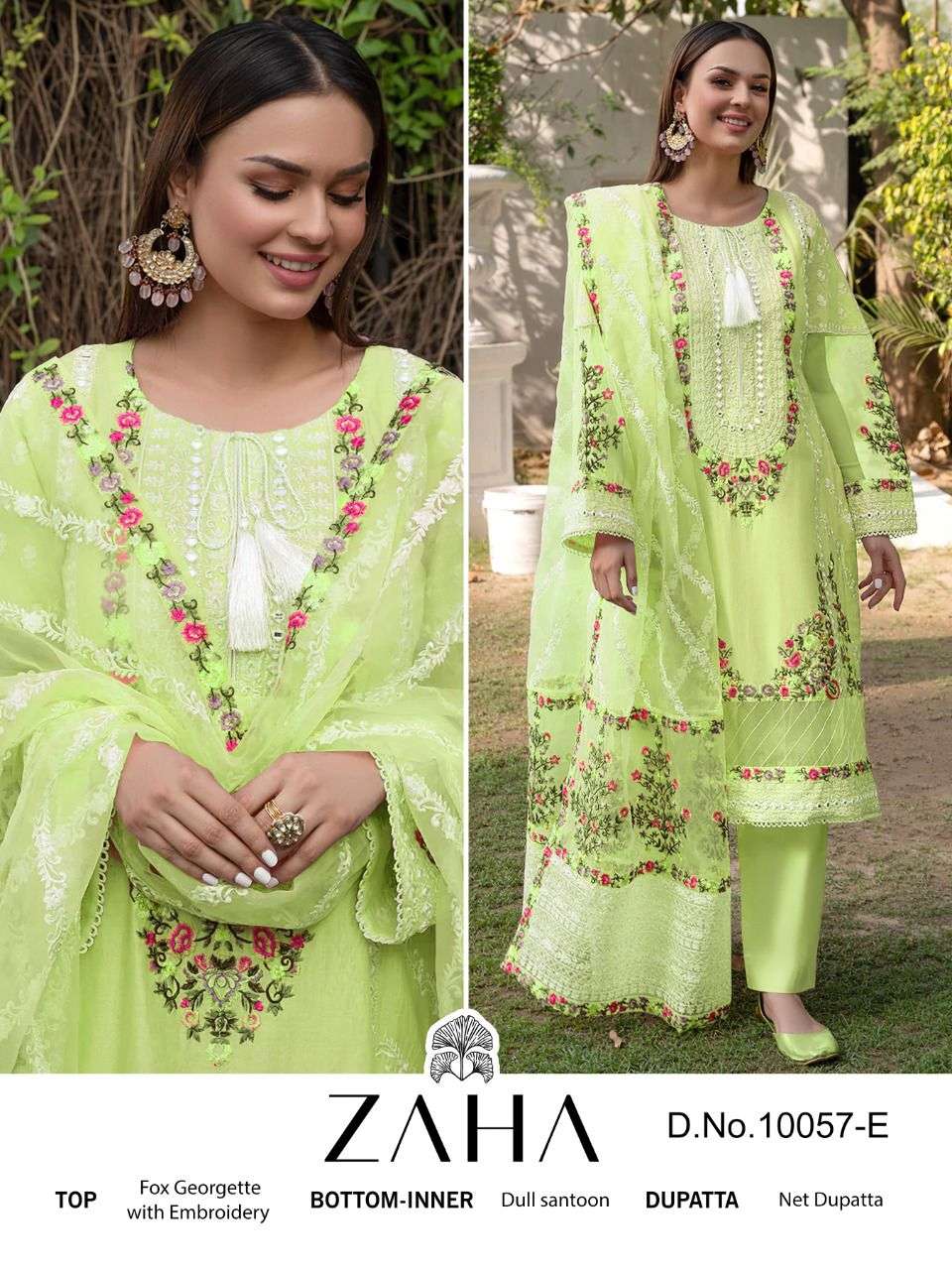 ZAINAB CHOTTANI BY ZAHA PAKISTANI TRADITIONAL WEAR COLLECTION BEAUTIFUL STYLISH FANCY COLORFUL PARTY WEAR & OCCASIONAL WEAR FAUX GEORGETTE EMBROIDERED DRESSES AT WHOLESALE PRICE