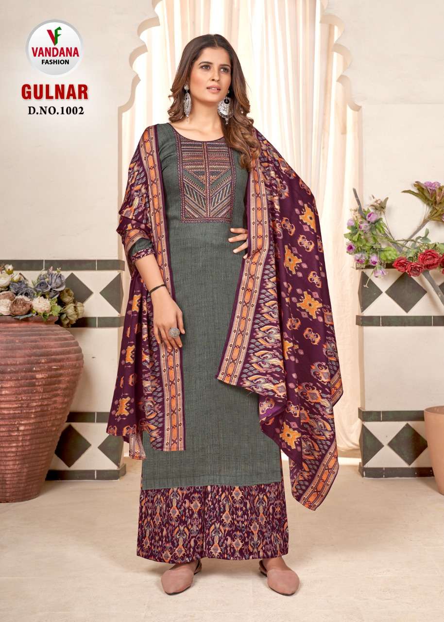 GULNAR BY VANDANA 1001 TO 1008 SERIES INDIAN TRADITIONAL WEAR COLLECTION BEAUTIFUL STYLISH FANCY COLORFUL PARTY WEAR & OCCASIONAL WEAR PASHMINA JACQUARD DRESSES AT WHOLESALE PRICE