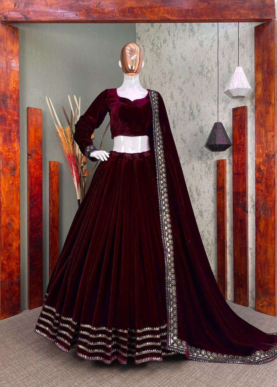 530 By Fashid Wholesale 01 To 03 Series Lg Designer Beautiful Designer Collection Occasional Wear & Party Wear Velvet Lehengas At Wholesale Price