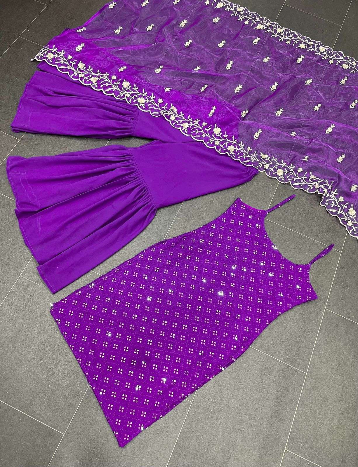 5447 COLOURS BY FASHID WHOLESALE 01 TO 02 SERIES BEAUTIFUL SHARARA SUITS COLORFUL STYLISH FANCY CASUAL WEAR & ETHNIC WEAR GEORGETTE EMBROIDERED DRESSES AT WHOLESALE PRICE
