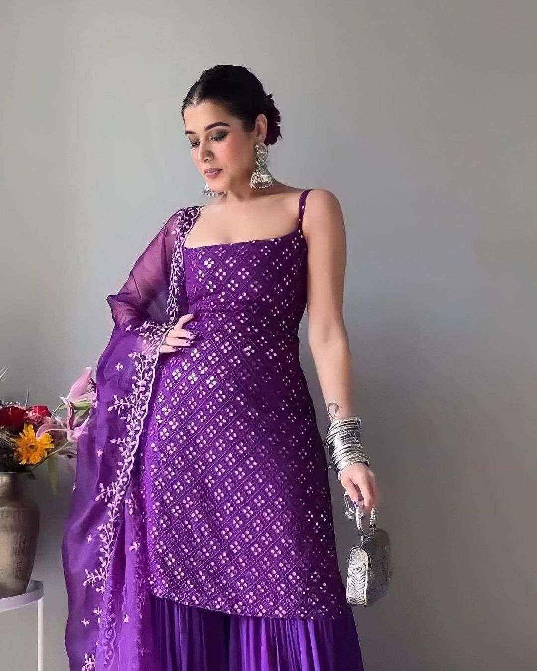 5447 COLOURS BY FASHID WHOLESALE 01 TO 02 SERIES BEAUTIFUL SHARARA SUITS COLORFUL STYLISH FANCY CASUAL WEAR & ETHNIC WEAR GEORGETTE EMBROIDERED DRESSES AT WHOLESALE PRICE