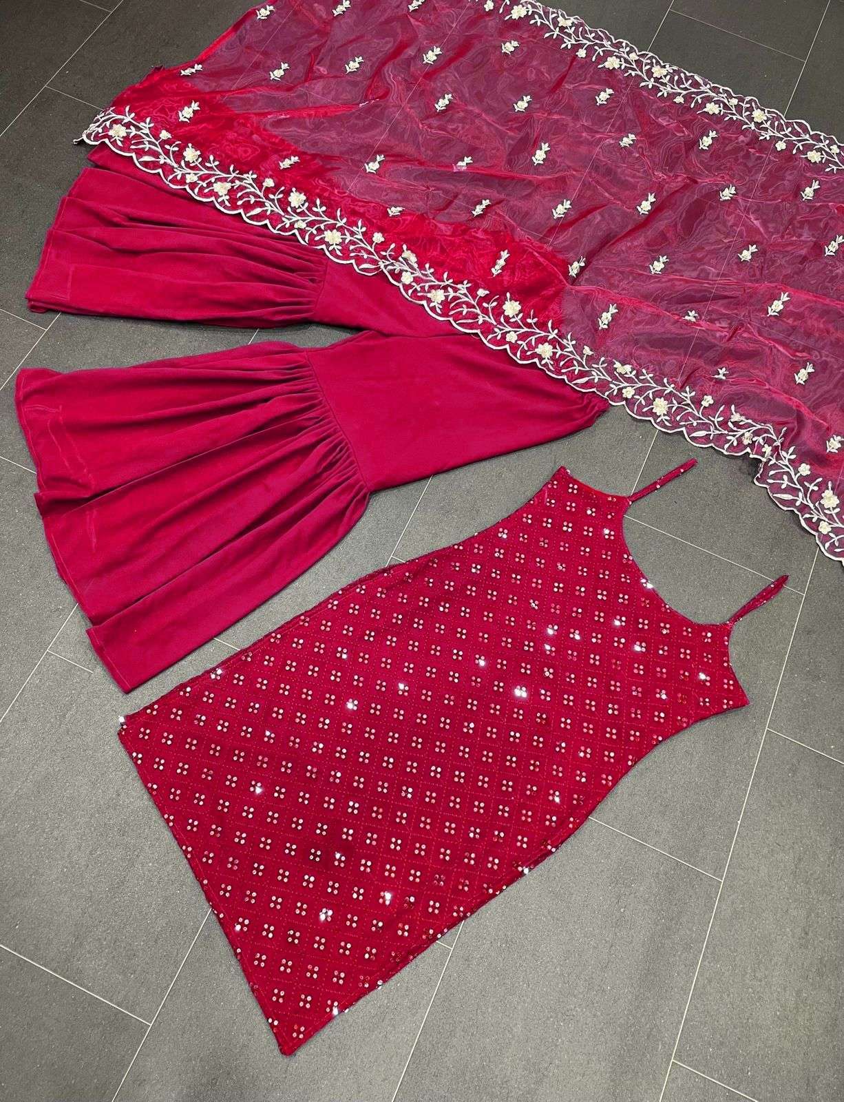 5447 COLOURS BY FASHID WHOLESALE 01 TO 02 SERIES BEAUTIFUL SHARARA SUITS COLORFUL STYLISH FANCY CASUAL WEAR & ETHNIC WEAR GEORGETTE EMBROIDERED DRESSES AT WHOLESALE PRICE