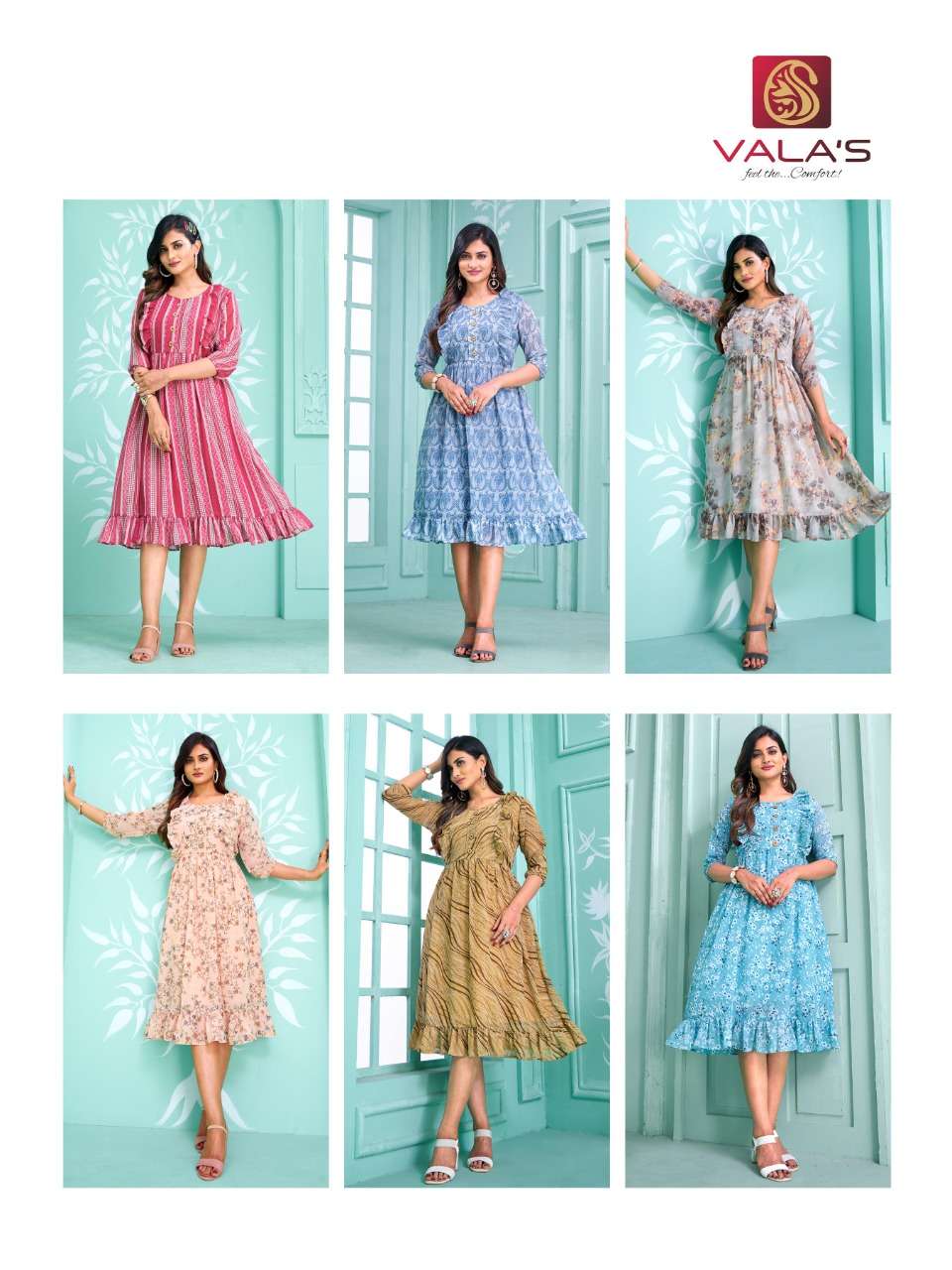 STYLE VOL-7 BY VALAS 01 TO 06 SERIES DESIGNER STYLISH FANCY COLORFUL BEAUTIFUL PARTY WEAR & ETHNIC WEAR COLLECTION GEORGETTE KURTIS AT WHOLESALE PRICE