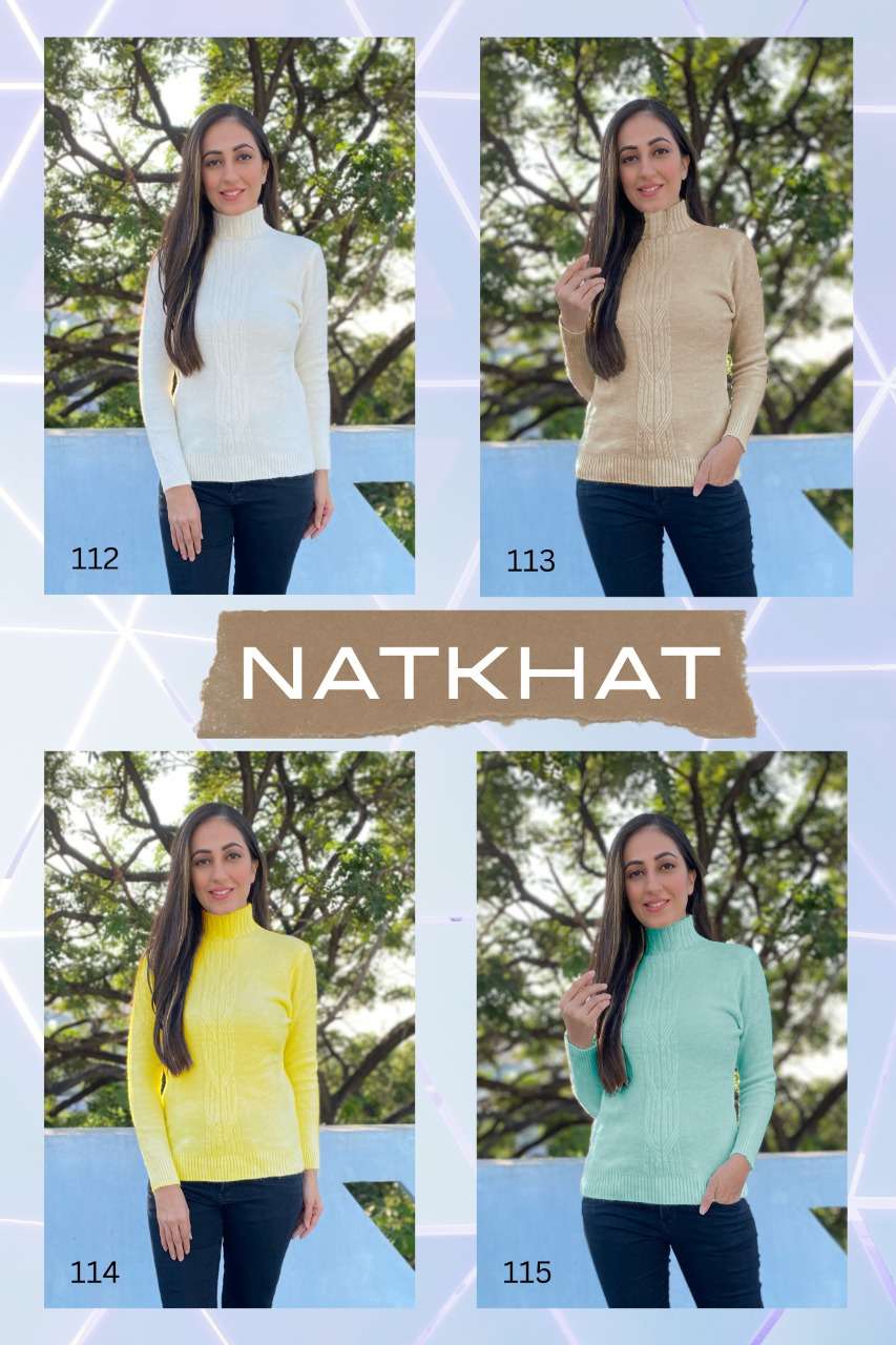 NATKHAT BY FAB ZOO 112 TO 115 SERIES DESIGNER STYLISH FANCY COLORFUL BEAUTIFUL PARTY WEAR & ETHNIC WEAR COLLECTION RABBIT WOOL TOPS AT WHOLESALE PRICE