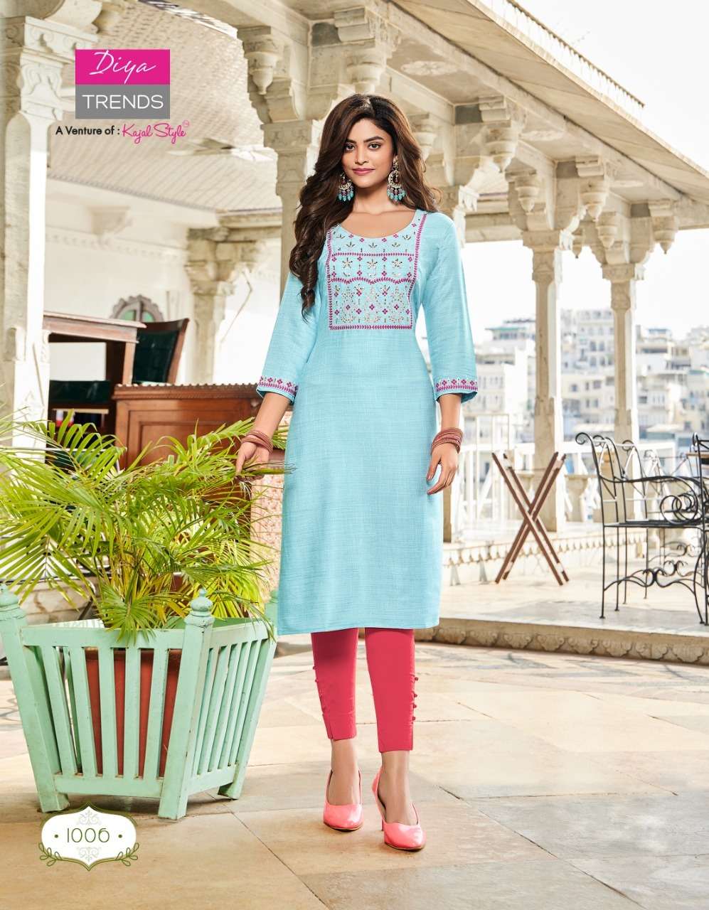CAPTAN COOL VOL-1 BY DIYA TRENDS 1001 TO 1006 SERIES DESIGNER STYLISH FANCY COLORFUL BEAUTIFUL PARTY WEAR & ETHNIC WEAR COLLECTION RAYON LINEN EMBROIDERED KURTIS AT WHOLESALE PRICE