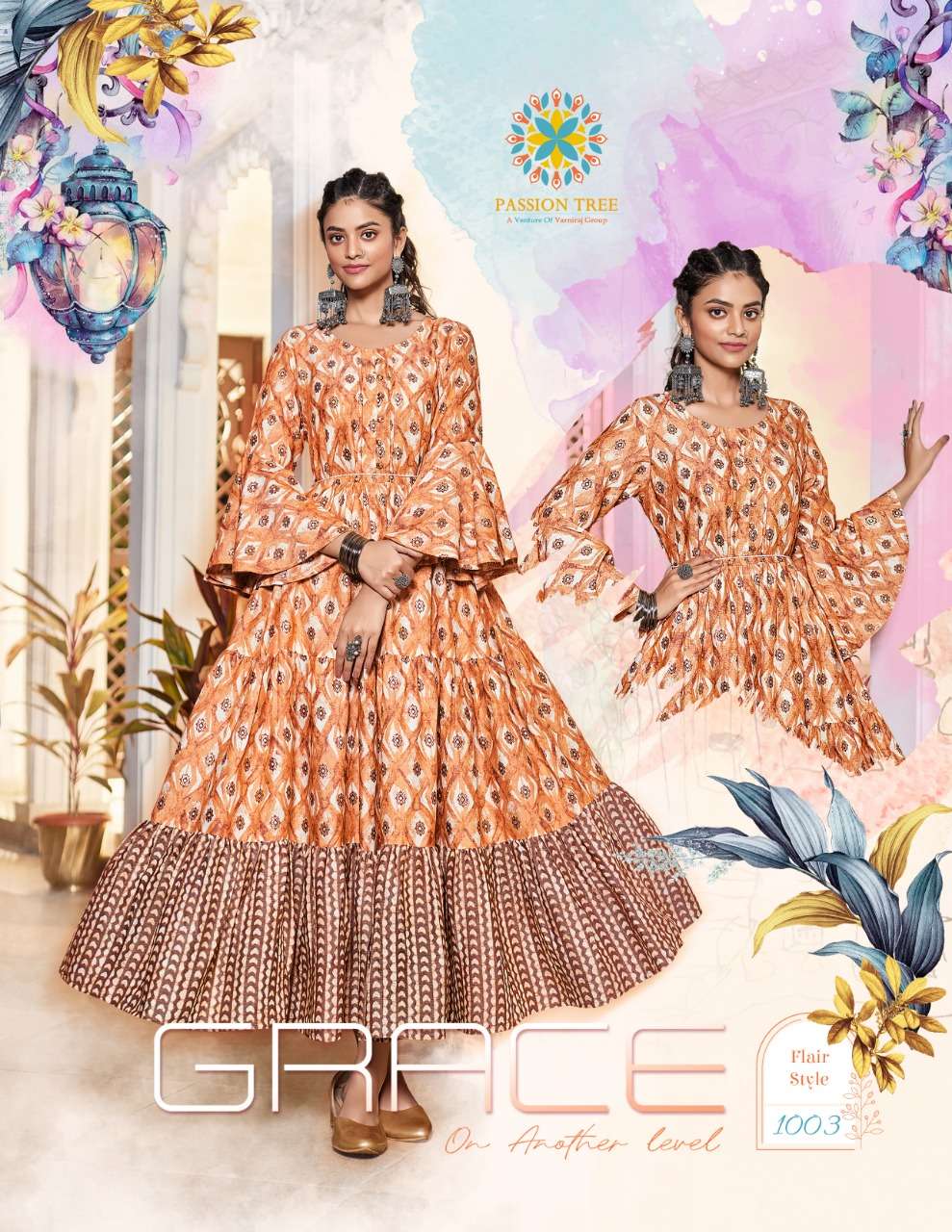 Flair Style Vol-1 By Passion Tree 1001 To 1006 Series Designer Stylish Fancy Colorful Beautiful Party Wear & Ethnic Wear Collection Viscose Capsule Print Gown At Wholesale Price