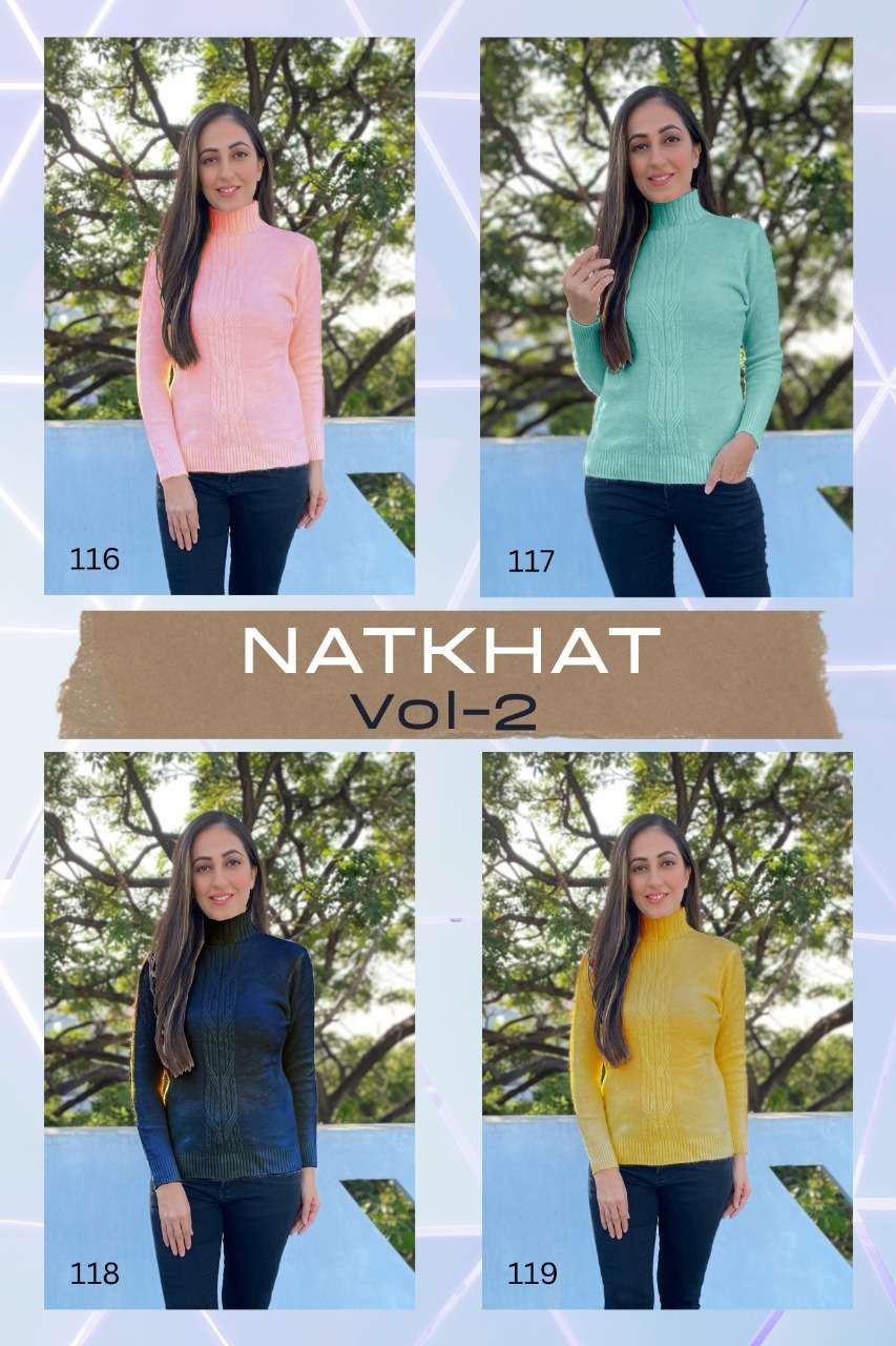 NATKHAT VOL-2 BY FAB ZOO 116 TO 119 SERIES DESIGNER STYLISH FANCY COLORFUL BEAUTIFUL PARTY WEAR & ETHNIC WEAR COLLECTION RABBIT WOOL TOPS AT WHOLESALE PRICE