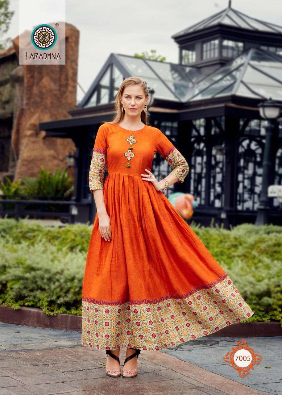 LEVEL VOL-7 BY ARADHNA FASHION 7001 TO 7012 SERIES DESIGNER STYLISH FANCY COLORFUL BEAUTIFUL PARTY WEAR & ETHNIC WEAR COLLECTION PURE COTTON GOWN AT WHOLESALE PRICE