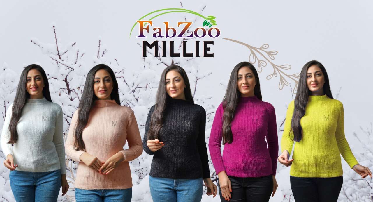 MILLIE BY FAB ZOO 133 TO 137 SERIES DESIGNER STYLISH FANCY COLORFUL BEAUTIFUL PARTY WEAR & ETHNIC WEAR COLLECTION RABBIT WOOL TOPS AT WHOLESALE PRICE
