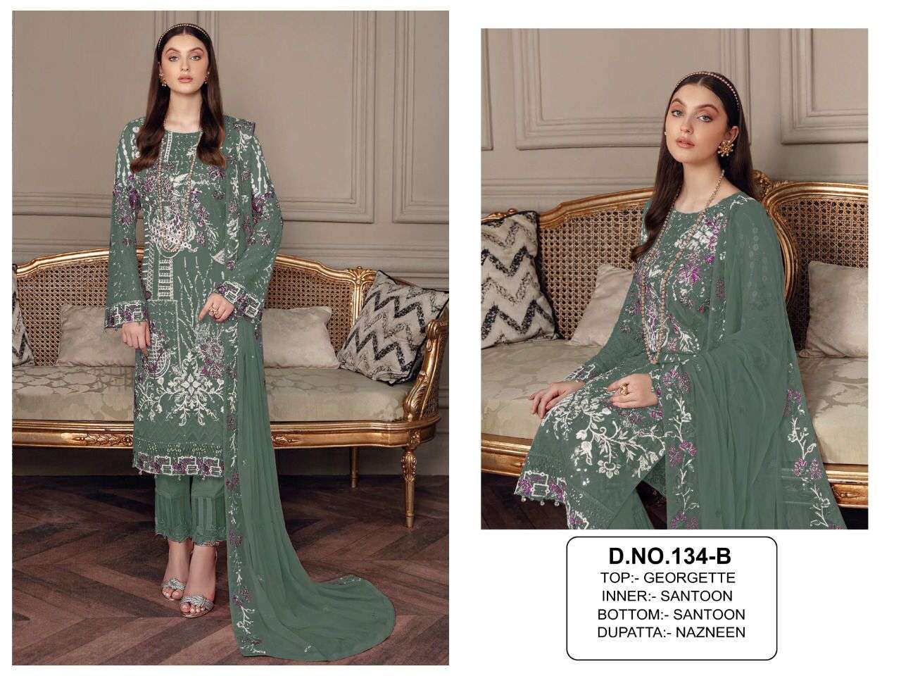 Kf-134 Colours By Fashid Wholesale 134 To 134-E Series Beautiful Pakistani Suits Stylish Colorful Fancy Casual Wear & Ethnic Wear Georgette Embroidered Dresses At Wholesale Price