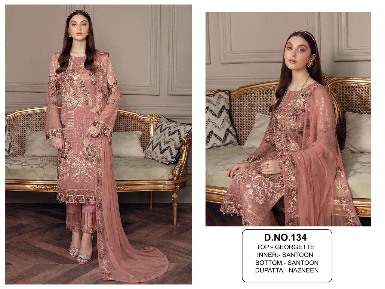 Kf-134 Colours By Fashid Wholesale 134 To 134-E Series Beautiful Pakistani Suits Stylish Colorful Fancy Casual Wear & Ethnic Wear Georgette Embroidered Dresses At Wholesale Price