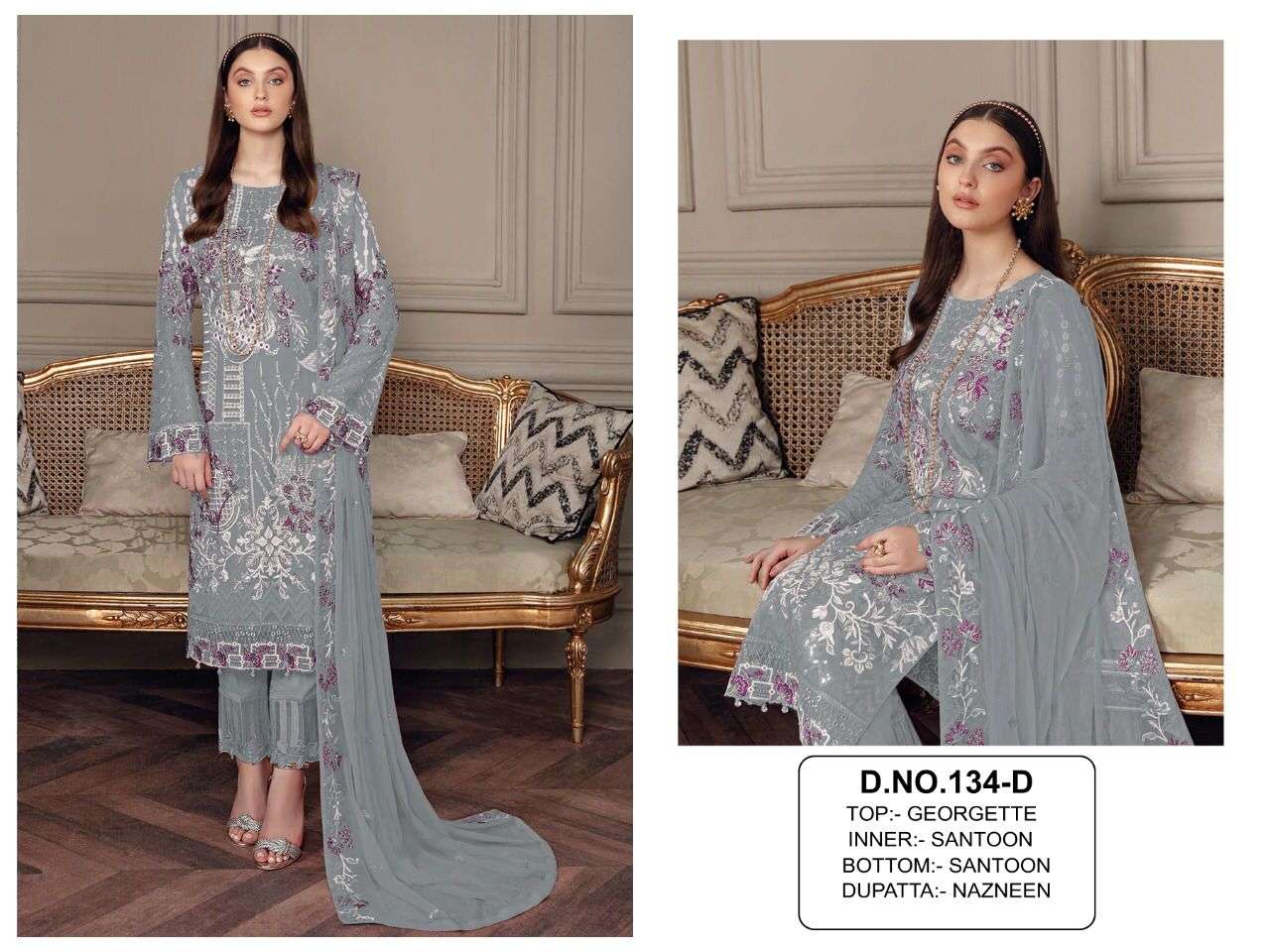 Kf-134 Colours By Fashid Wholesale 134 To 134-E Series Beautiful Pakistani Suits Stylish Colorful Fancy Casual Wear & Ethnic Wear Georgette Embroidered Dresses At Wholesale Price