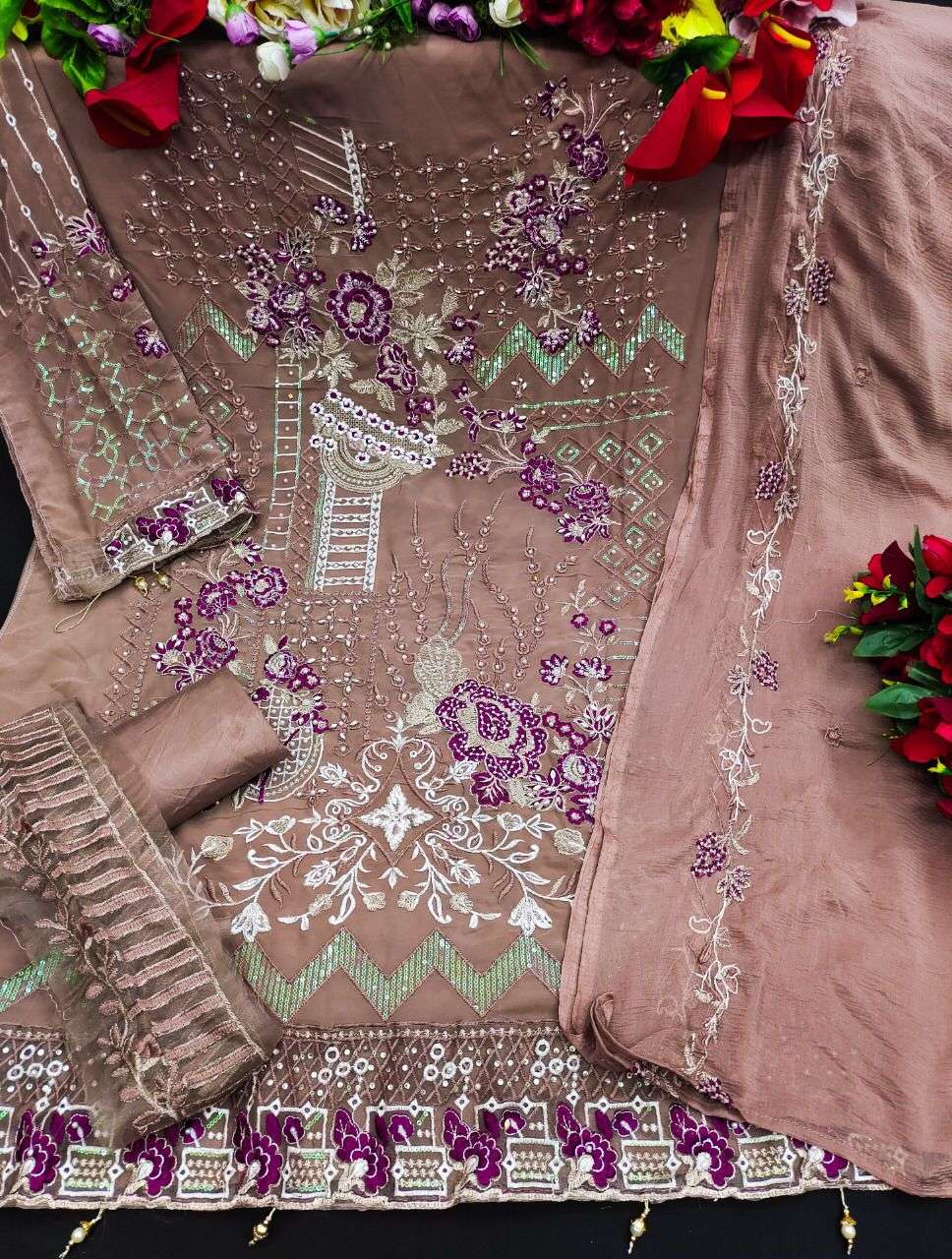 Kf-134 Colours By Fashid Wholesale 134 To 134-E Series Beautiful Pakistani Suits Stylish Colorful Fancy Casual Wear & Ethnic Wear Georgette Embroidered Dresses At Wholesale Price