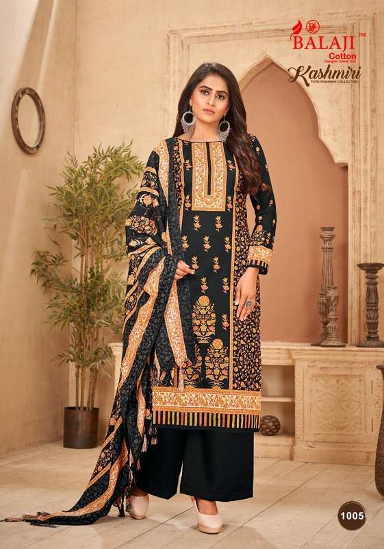 KASHMIRI BY BALAJI COTTON 1001 TO 1010 SERIES DESIGNER SUITS COLLECTION BEAUTIFUL STYLISH COLORFUL FANCY PARTY WEAR & OCCASIONAL WEAR PURE PASHMINA DRESSES AT WHOLESALE PRICE