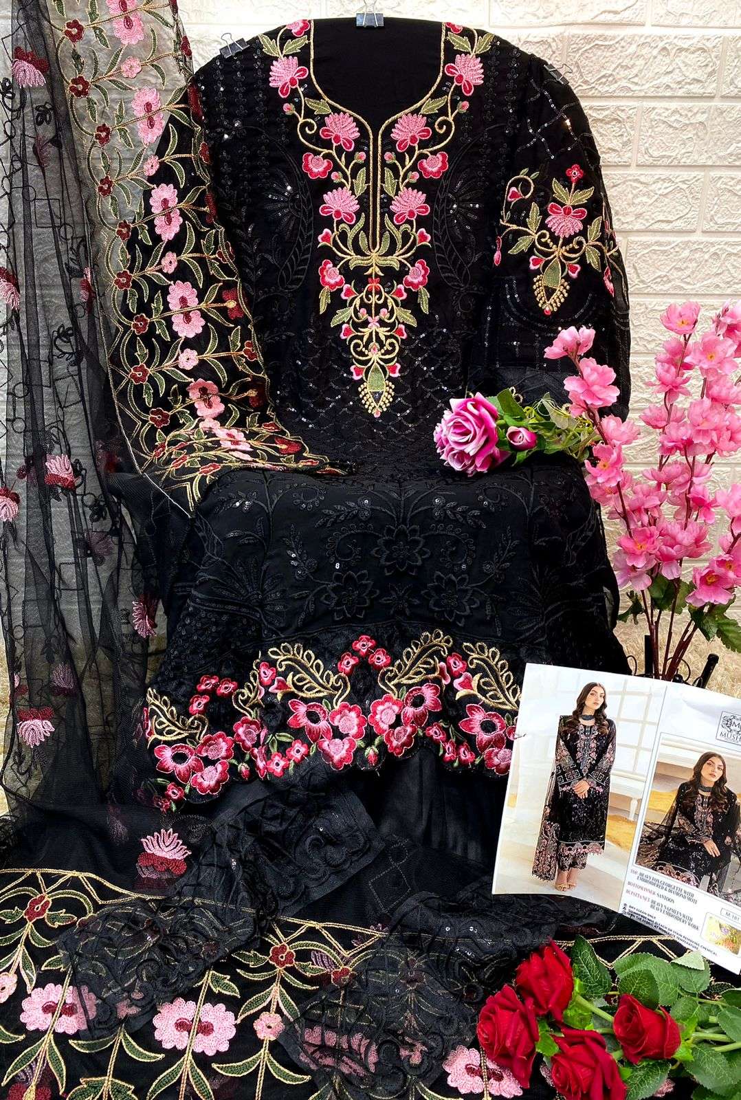 Mushq Hit Design 181 By Mushq Beautiful Pakistani Suits Colorful Stylish Fancy Casual Wear & Ethnic Wear Faux Georgette Embroidered Dresses At Wholesale Price