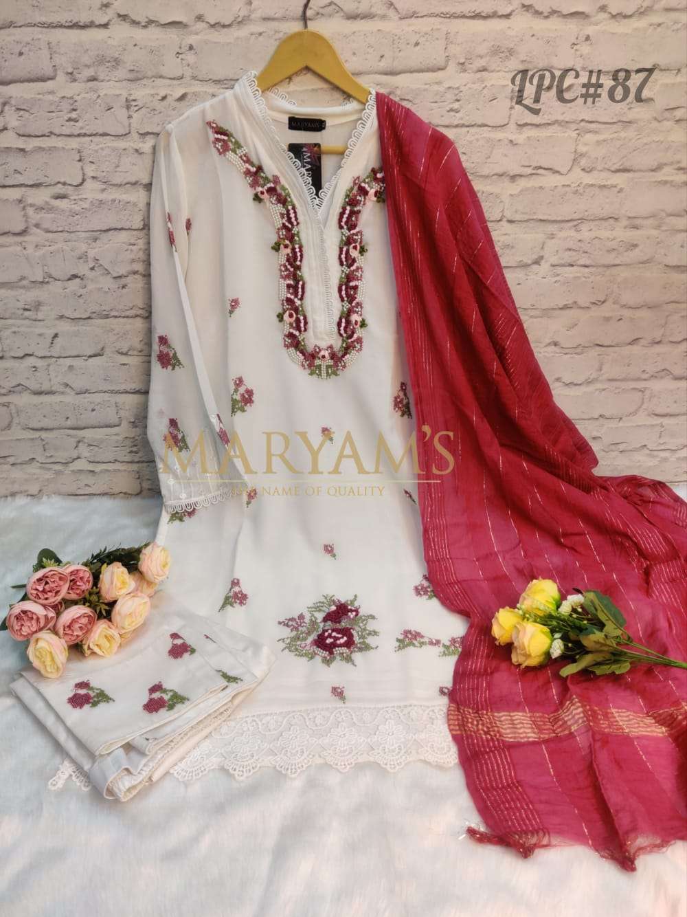 LUXURY PRET COLLECTION VOL-87 BY MARYAMS 01 TO 02 SERIES BEAUTIFUL PAKISTANI SUITS COLORFUL STYLISH FANCY CASUAL WEAR & ETHNIC WEAR PURE GEORGETTE EMBROIDERED DRESSES AT WHOLESALE PRICE