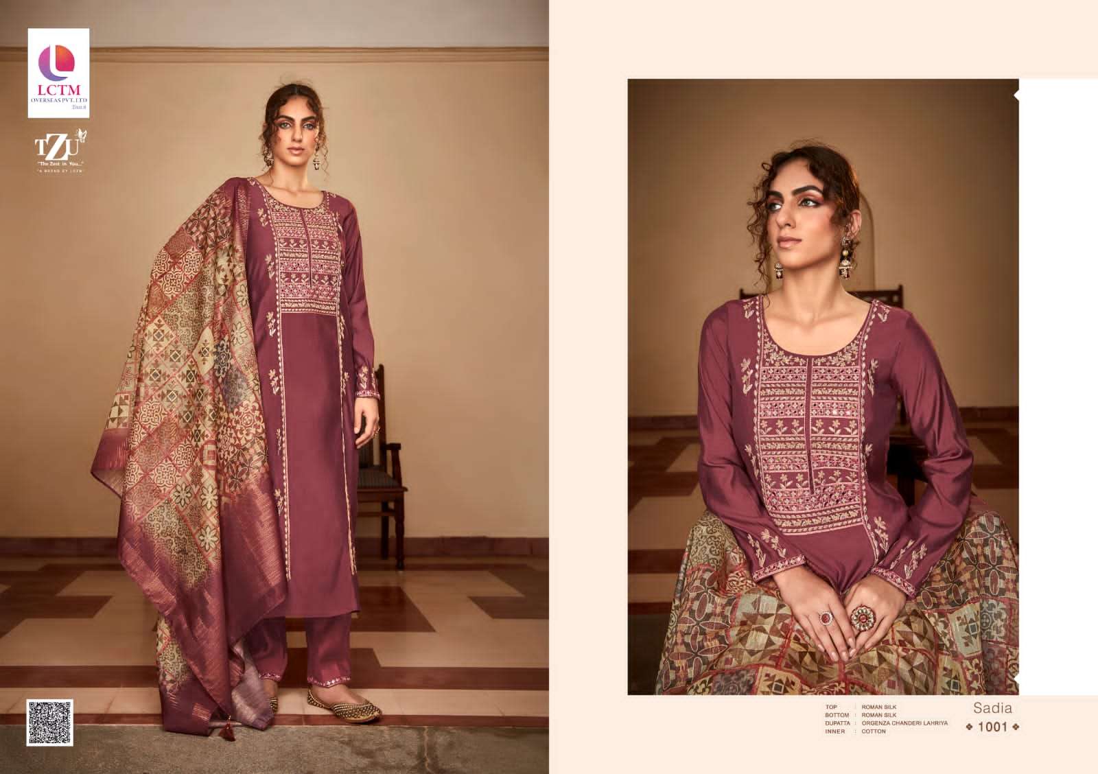 SADIA BY TZU 1001 TO 1006 SERIES FESTIVE TRADITIONAL WEAR COLLECTION BEAUTIFUL STYLISH FANCY COLORFUL PARTY WEAR & OCCASIONAL WEAR SILK DRESSES AT WHOLESALE PRICE