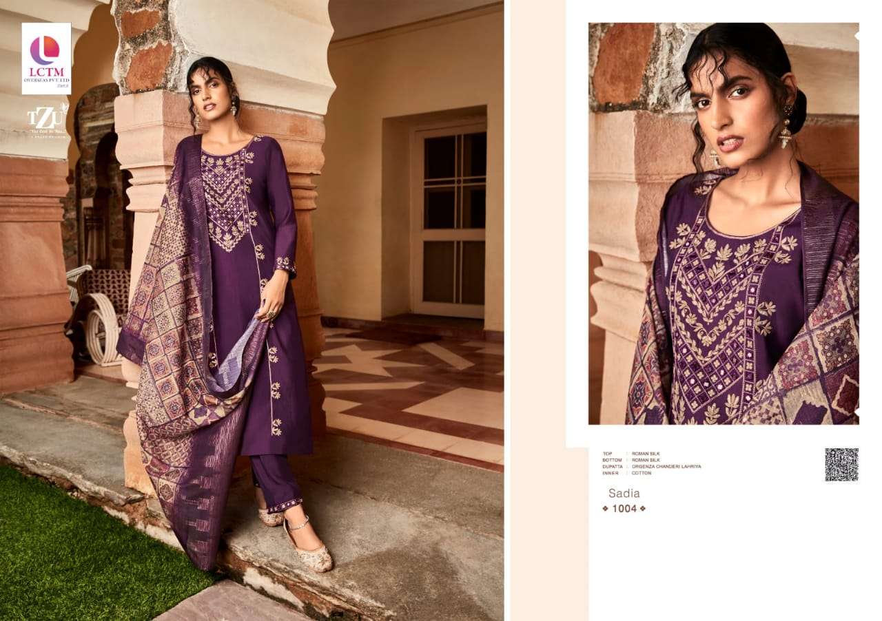 SADIA BY TZU 1001 TO 1006 SERIES FESTIVE TRADITIONAL WEAR COLLECTION BEAUTIFUL STYLISH FANCY COLORFUL PARTY WEAR & OCCASIONAL WEAR SILK DRESSES AT WHOLESALE PRICE