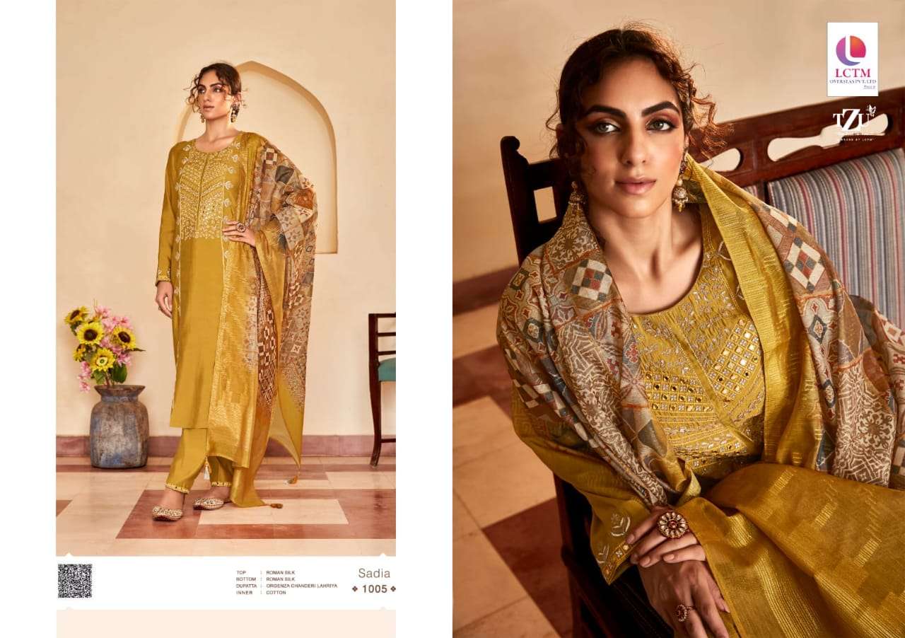 SADIA BY TZU 1001 TO 1006 SERIES FESTIVE TRADITIONAL WEAR COLLECTION BEAUTIFUL STYLISH FANCY COLORFUL PARTY WEAR & OCCASIONAL WEAR SILK DRESSES AT WHOLESALE PRICE