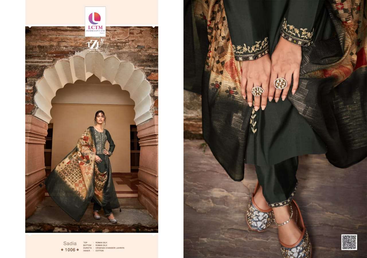 SADIA BY TZU 1001 TO 1006 SERIES FESTIVE TRADITIONAL WEAR COLLECTION BEAUTIFUL STYLISH FANCY COLORFUL PARTY WEAR & OCCASIONAL WEAR SILK DRESSES AT WHOLESALE PRICE